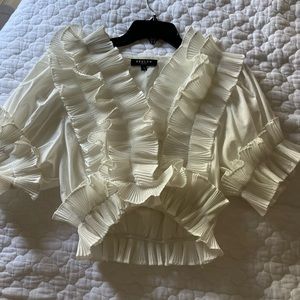 Beulah cream ruffle top